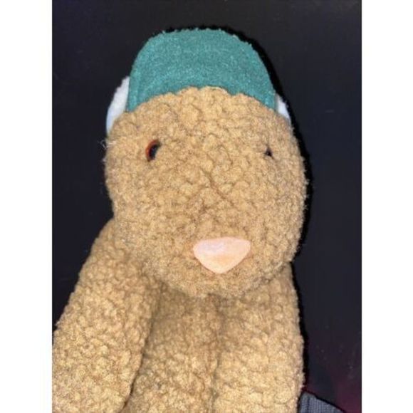 Vintage Hallmark 13” Groundhog w/ plaid hat plush toddler backpack - Picture 3 of 8